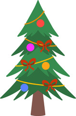 Christmas Pine Tree with Ornaments
