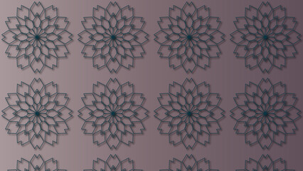 Earth tones colored geometric pattern background with decorative ornamental illustrations