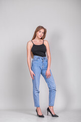 Fashion portrait of a young beautiful girl