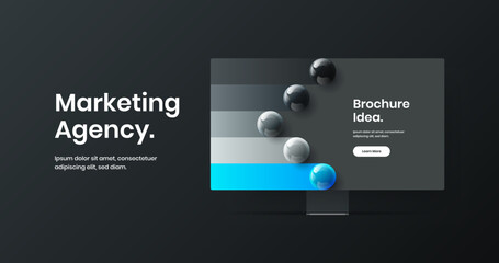 Colorful banner design vector layout. Minimalistic monitor mockup landing page concept.