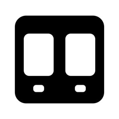 Glyph train icon on white background
