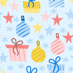 Simple seamless pattern for Christmas and New Year. Vector illustration.