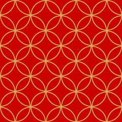 Red chinese oriental vector seamless pattern in flat style. Endless texture for wallpaper, greeting card, web design. Stock minimal illustration - 549001628