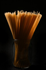 Thin long vermicelli on the table in the kitchen 