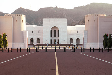 Al Alam Sultan Palace in Muscat, Oman. Arabian Peninsula. 