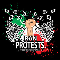 Iran protests concept. Poster design.