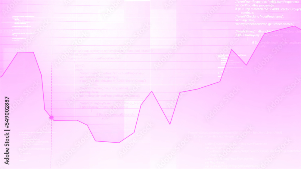 Aufkleber animation with moving analytics graph. motion. beautiful light animation with moving dot on graph. a
