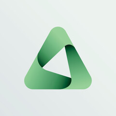 Modern Triangle Logo. Green Symbol and Icon Vector.