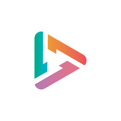 Colorful Number one 1 logo icon with triangle shape 