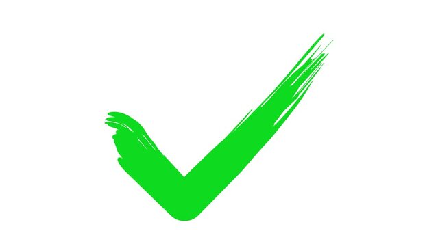 Green check mark icon animation on white background