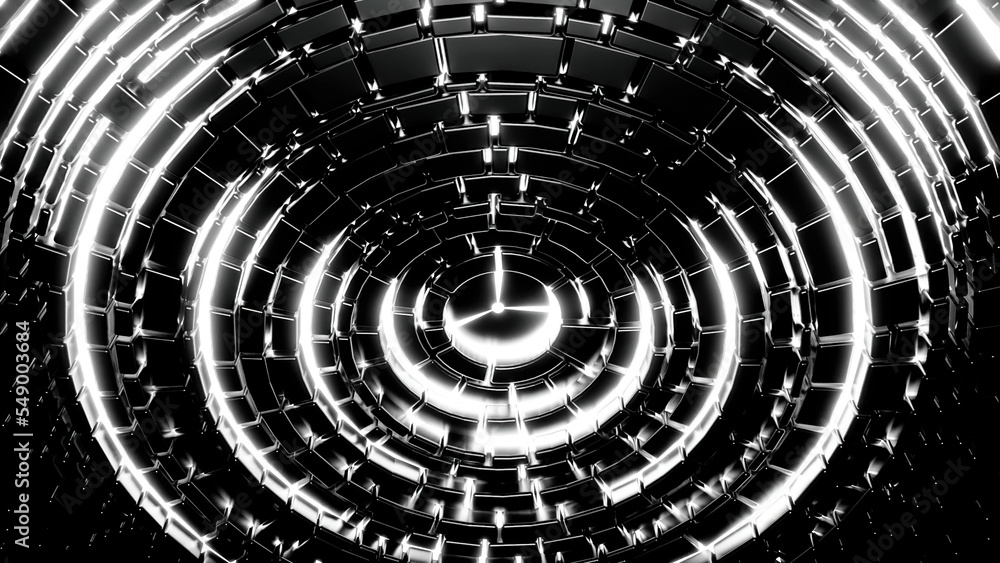 Poster gray background. design.bright rotating illumination in an abstraction that twists like a carousel.