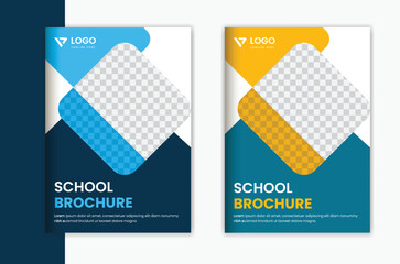 School admission cover design brochure design template, education magazine portfolio design - obrazy, fototapety, plakaty