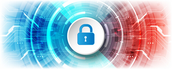 Obraz premium Hi tech digital technology network security concept background image