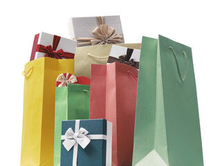 PNG file no background Beautiful gifts and shopping bags