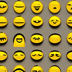 smiley funny face  in square or round shape