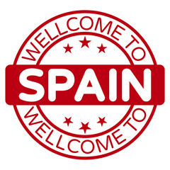 Wellcome To Spain Sign, Stamp, Sticker vector illustration