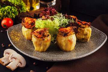 Peppers stuffed with rice and beef with spices