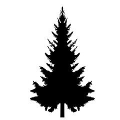 christmas tree silhouette black design