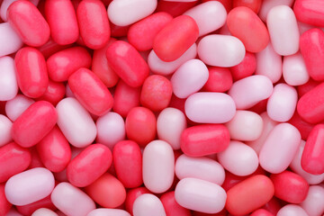 Obraz na płótnie Canvas Close up of strawberry flavor breath fresheners