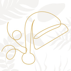 santa hat sketch, continuous line drawing, vector