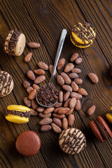 Cocoa desserts, premium chocolate on the background
