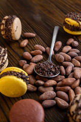 Cocoa desserts, premium chocolate on the background
