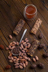 Cocoa desserts, premium chocolate on the background
