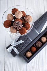 Cocoa desserts, premium chocolate on the background
