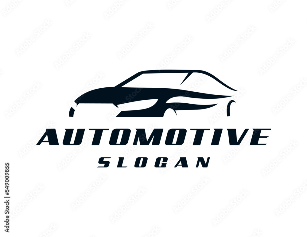 Poster logo design about automotive on white background. created using the coreldraw application.