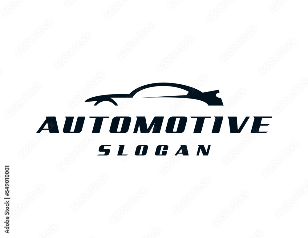 Poster logo design about automotive on white background. created using the coreldraw application.