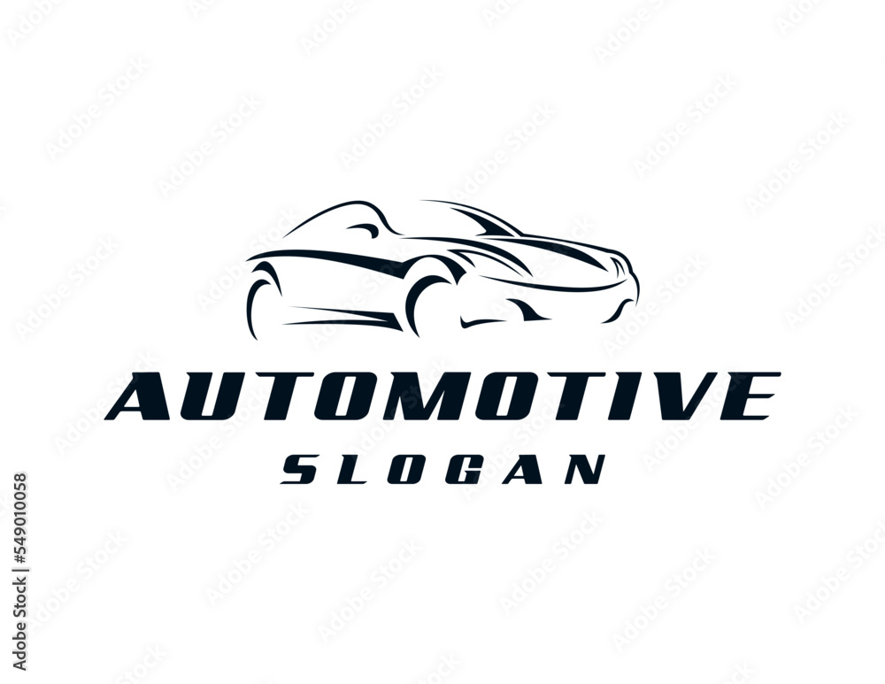 Poster logo design about automotive on white background. created using the coreldraw application.