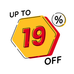 Vector of discount up to 19%, suitable for advertising content