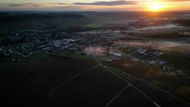Chablis timelapse vineyard sunrise morning autumn