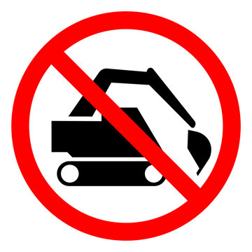 Do Not Dig Do Not Use Back HoeSymbol Sign ,Vector Illustration, Isolate On White Background Label. EPS10
