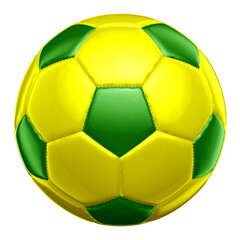 Bola de futebol 3d realista verde e amarela