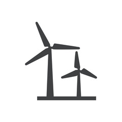 Wind power. Wind turbine vector icon