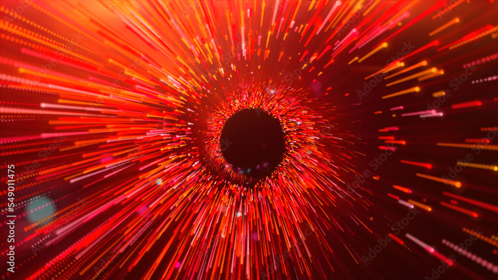 Poster red and blue background . motion . bright animation with white lines that move in different directio