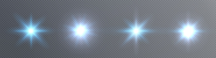 Light star blue png. Light sun blue png. Light flash blue png. vector illustrator.	