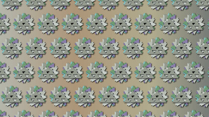  Desaturated colored geometric pattern background with decorative ornamental illustrations