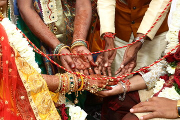 Wedding rituals Hastmelap God Blessing Indian Calture 