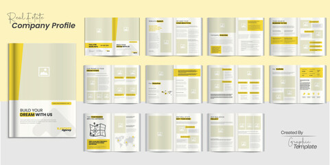 Naklejka na ściany i meble Real Estate Company Profile Real Estate Agency Profile Brochure Real Estate Brochure Design