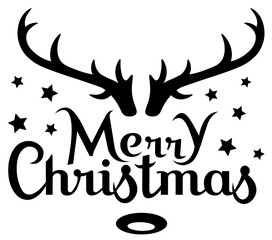 Christmas Horns SVG, Merry Christmas SVG, Christmas SVG, Deer SVG, Horns SVG Cut File