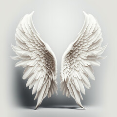 Angel wings in white generative ai