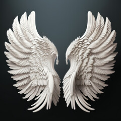 Angel wings in white