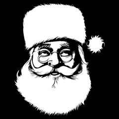 santa clause cartoon vector black and white clip art