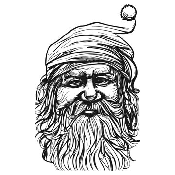 recommend clip art: vintage santa claus hand drawn vector black and white clip art