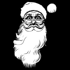 santa claus face vector clip art