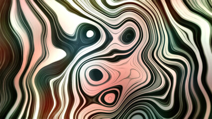 Hypnotic liquid pattern with flashing. Motion. Beautiful background with moving oval lines and liquid pattern. Beautiful liquid pattern with lines and circles
