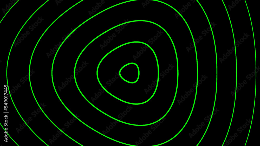 Poster black background. motion.bright blue circles of different sizes appearing from the center and expand