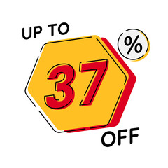 Vector of discount up to 37%, suitable for advertising content